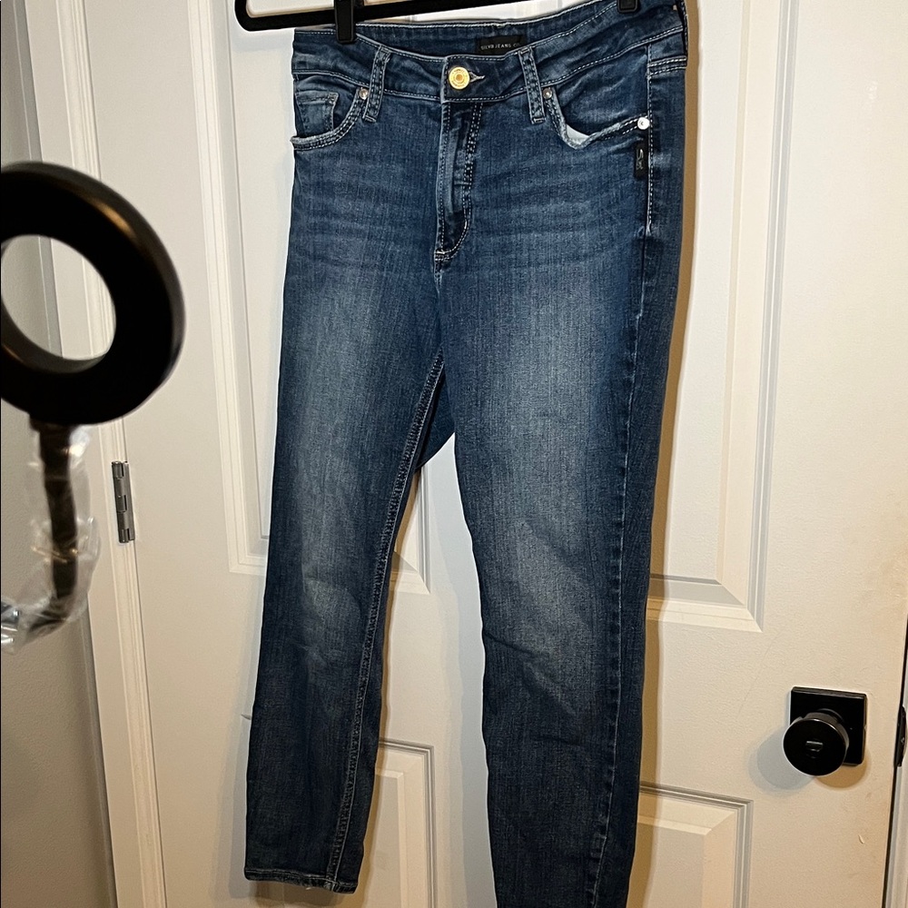 Silver Jeans Blue Crop Skinny Jeans